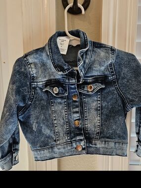 Kids Washed Denim Jacket - Blue